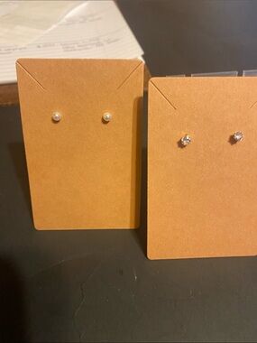 Pearl and Cubic Zirconia Stud Earring Duo - White/Silver